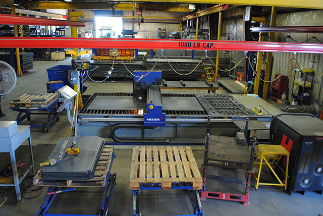Vestil fabrication team and equipment
